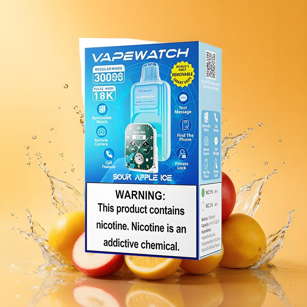 JNR VapeWatch 30000 Puffs Nagykereskedés Magyarország Type-C Gyorstöltés Savanyú Alma Jég