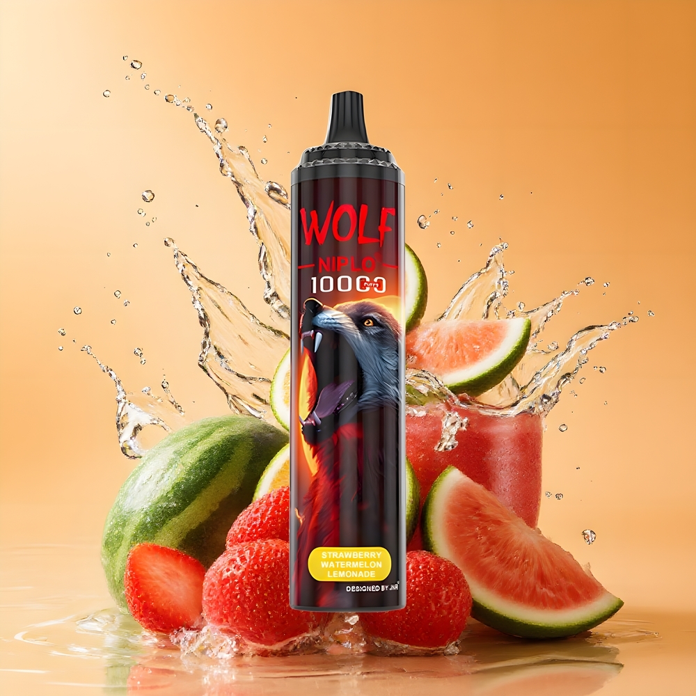 JNR Wolf Niplo 10000 Puffs Egyszerhasználatos E-vapor Eper Dinnye Limonád Nagykereskedés Magyarország