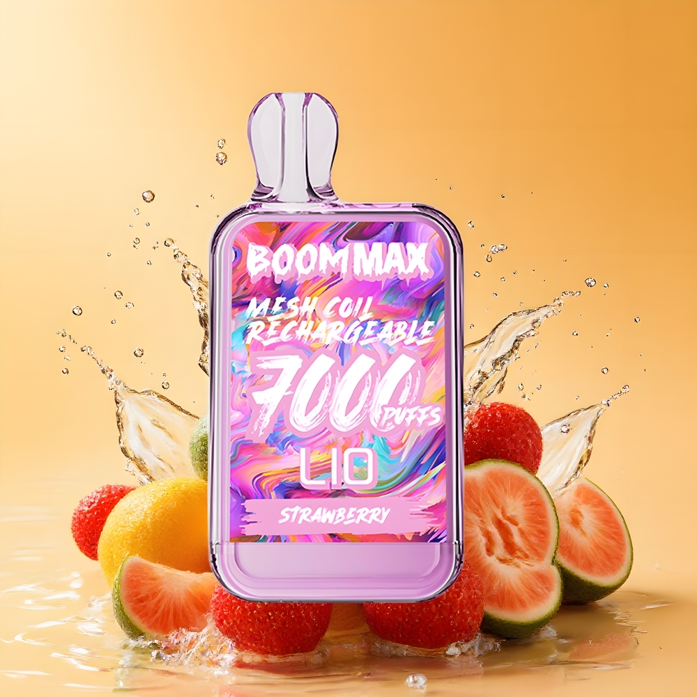 LIO Boom MAX 7000 Puffs Eldobható Eper Vape Nagykereskedés Magyarország 15ml