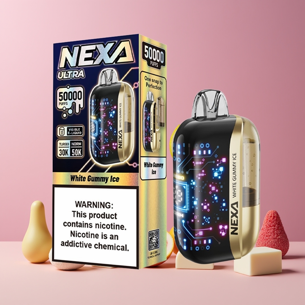 NEXA Ultra 50000 Puff Nagykereskedés Magyarország Fehér Gumicukor Jég 20ml Prefilled