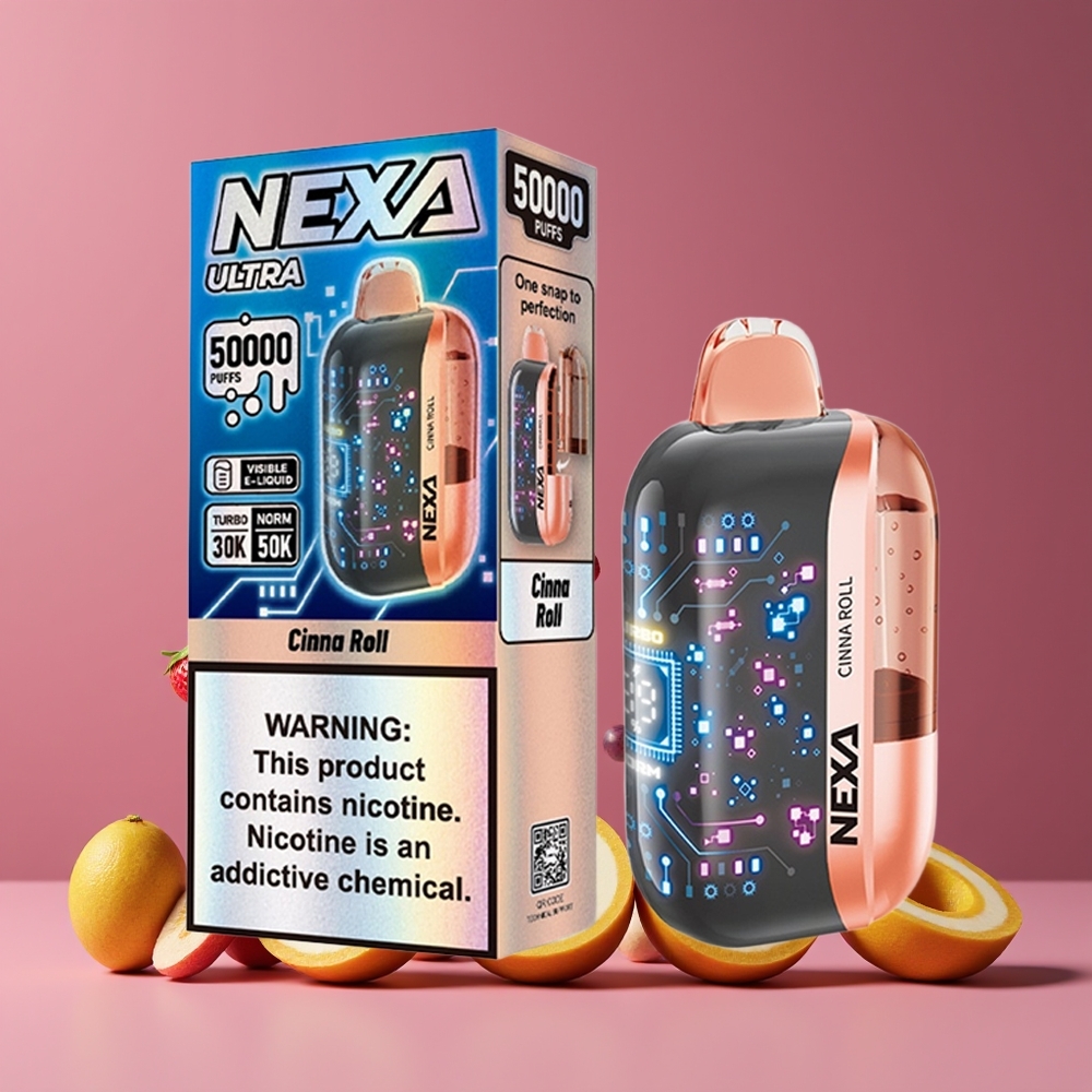 NEXA Ultra 50000 Puffs Nagykereskedés Magyarország Fahéjas Tekercs 3D Kijelzős