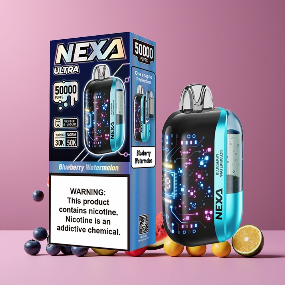 NEXA Ultra 50000 Puffs Nagykereskedés Magyarország Képernyős Megújuló Áfonya Görögdinnye