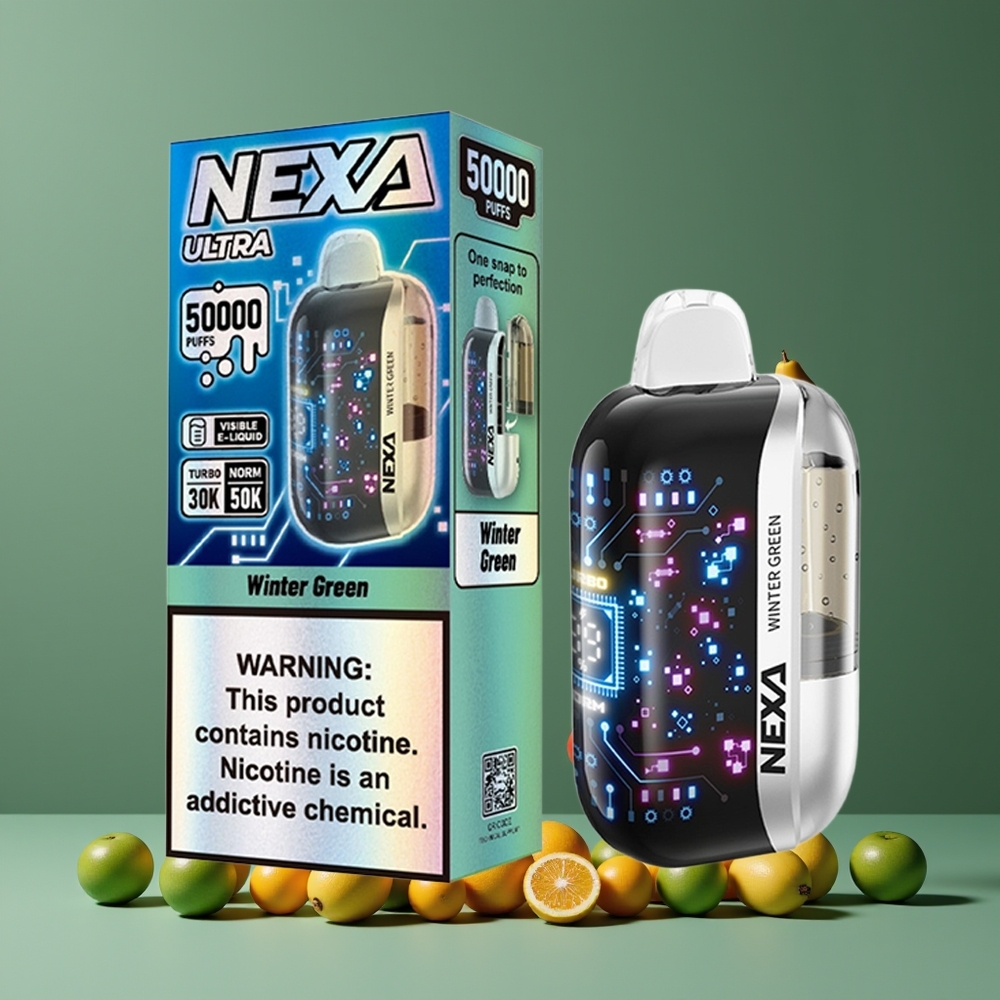 NEXA Ultra 50000 Puffs Nagykereskedés Magyarország Téli Zöld 20ml Típus-C feltöltés