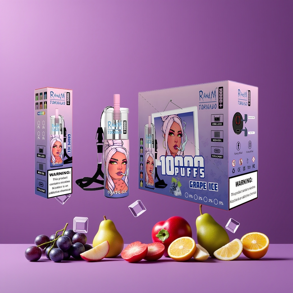 RandM Fumot Original Tornado 10000 Plus Eldobható Vape Jégbor Nagykereskedés Magyarország RGB Fény