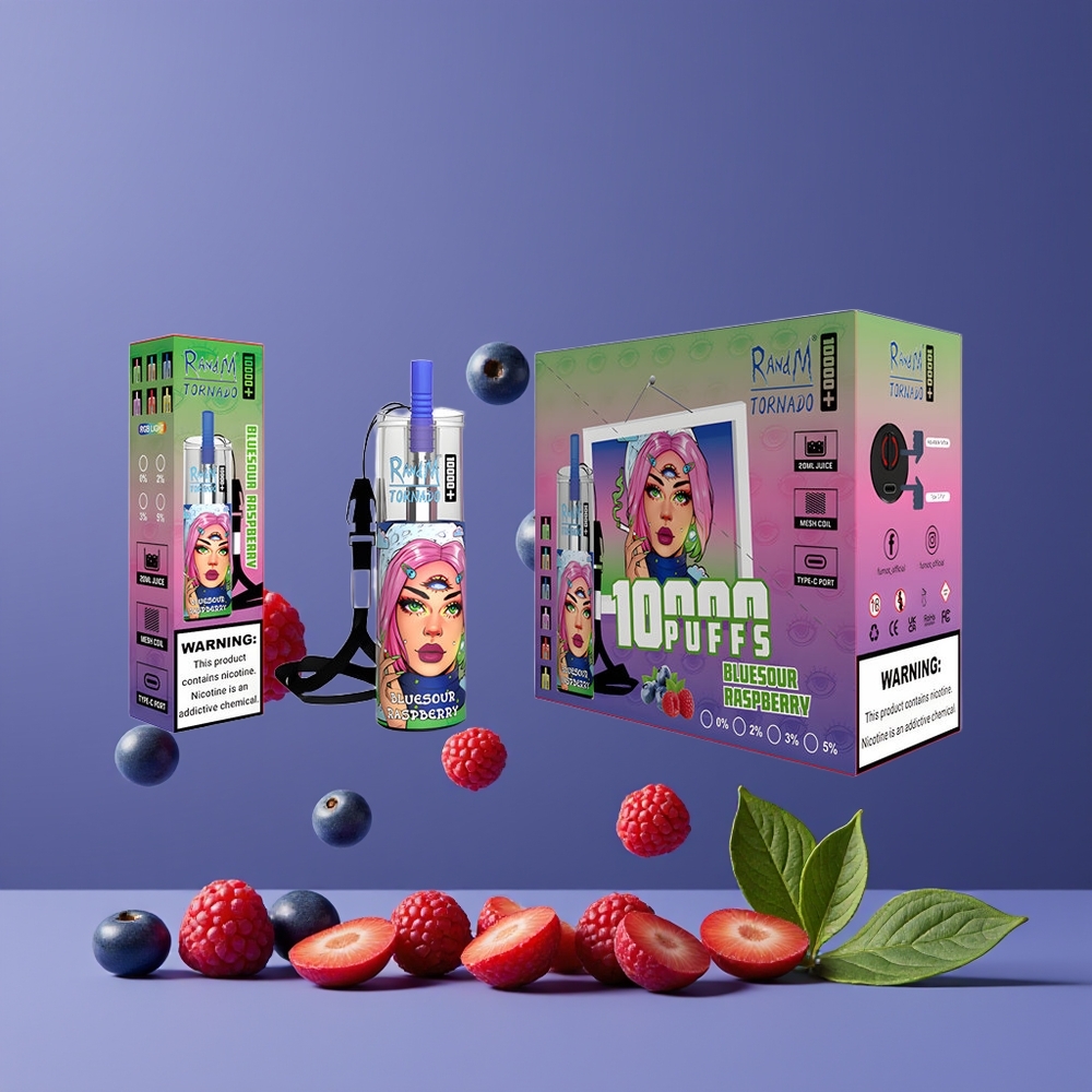 RandM Fumot Original Tornado 10000 Plus Eldobható Vape Kékáfonya Nagykereskedés Magyarország RGB Fények