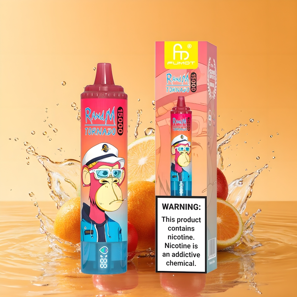 RandM Fumot Tornado 15000 Puffs Nagykereskedés Magyarország Cseresznye LCD Kijelzős