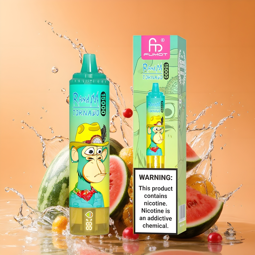 RandM Fumot Tornado 15000 Puffs Nagykereskedés Magyarország Dinnyéjég LCD Kijelzős Eldobható Vape