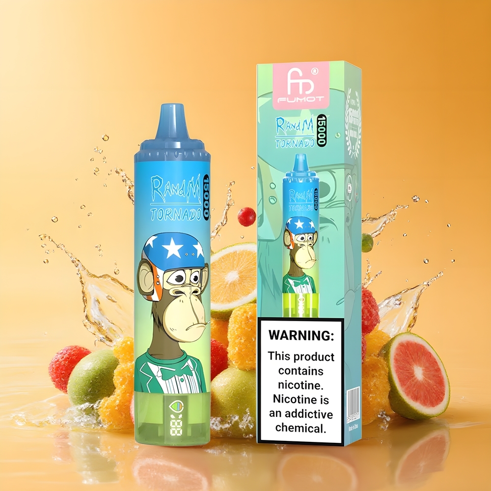 RandM Fumot Tornado 15000 Puffs Rágógumi Nagykereskedés Magyarország LCD Kijelzős