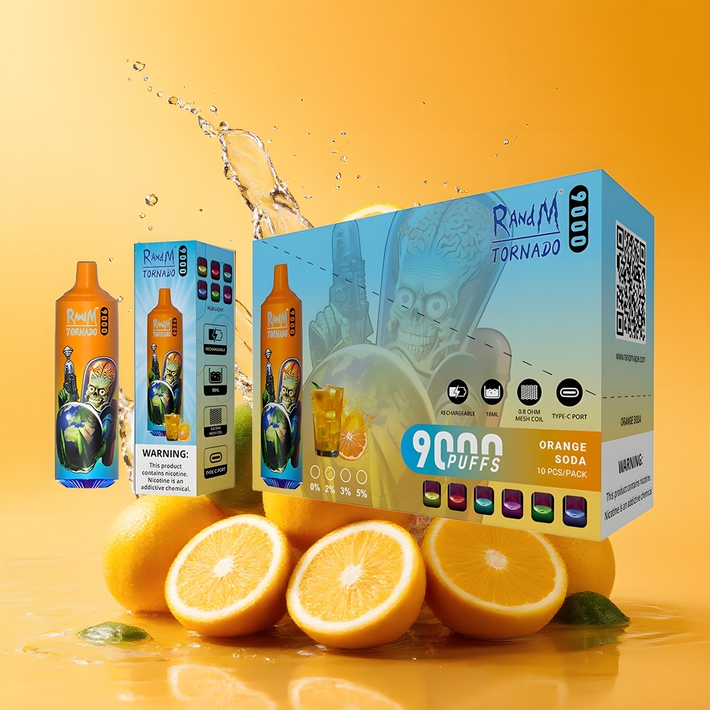 RandM Fumot Tornado 9000 9000 Puffs Narancs Szóda Nagykereskedés Magyarország Mesh Coil