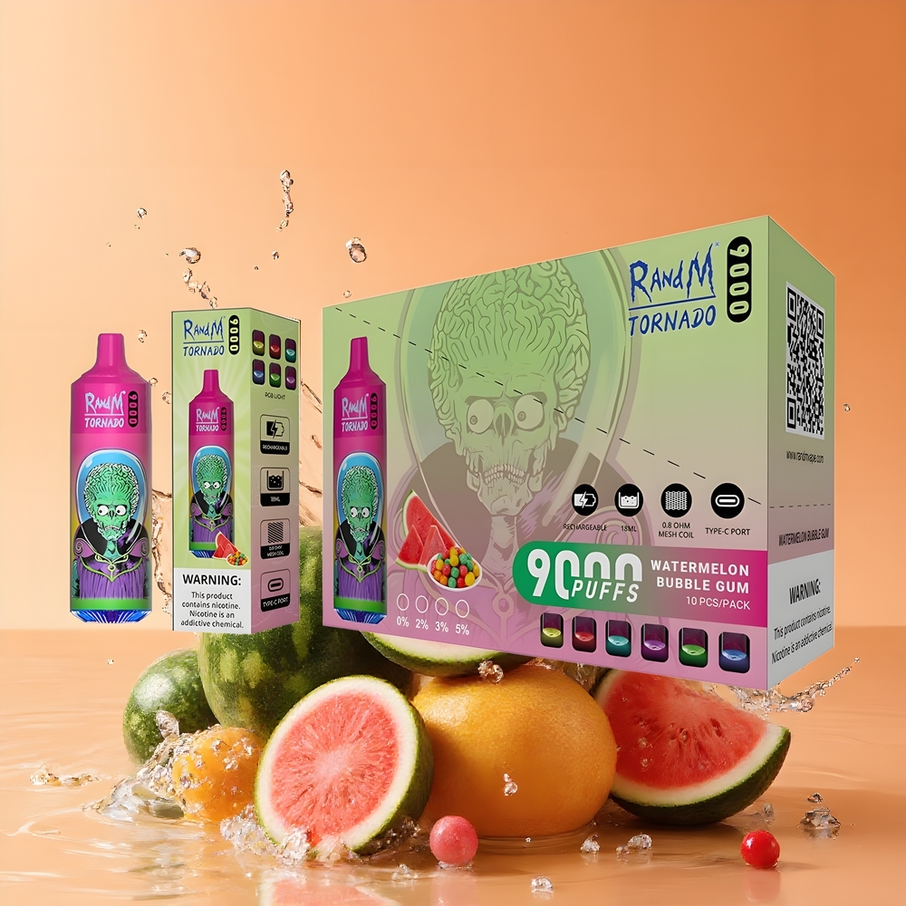 RandM Fumot Tornado 9000 Puffs Eldobható Vape Görögdinnye Rágógumi Nagykereskedés Magyarország