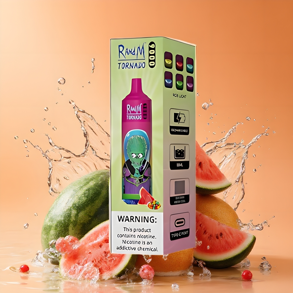 RandM Fumot Tornado 9000 Puffs Nagykereskedés Magyarország Görögdinnye Rágógumi Mesh Coil