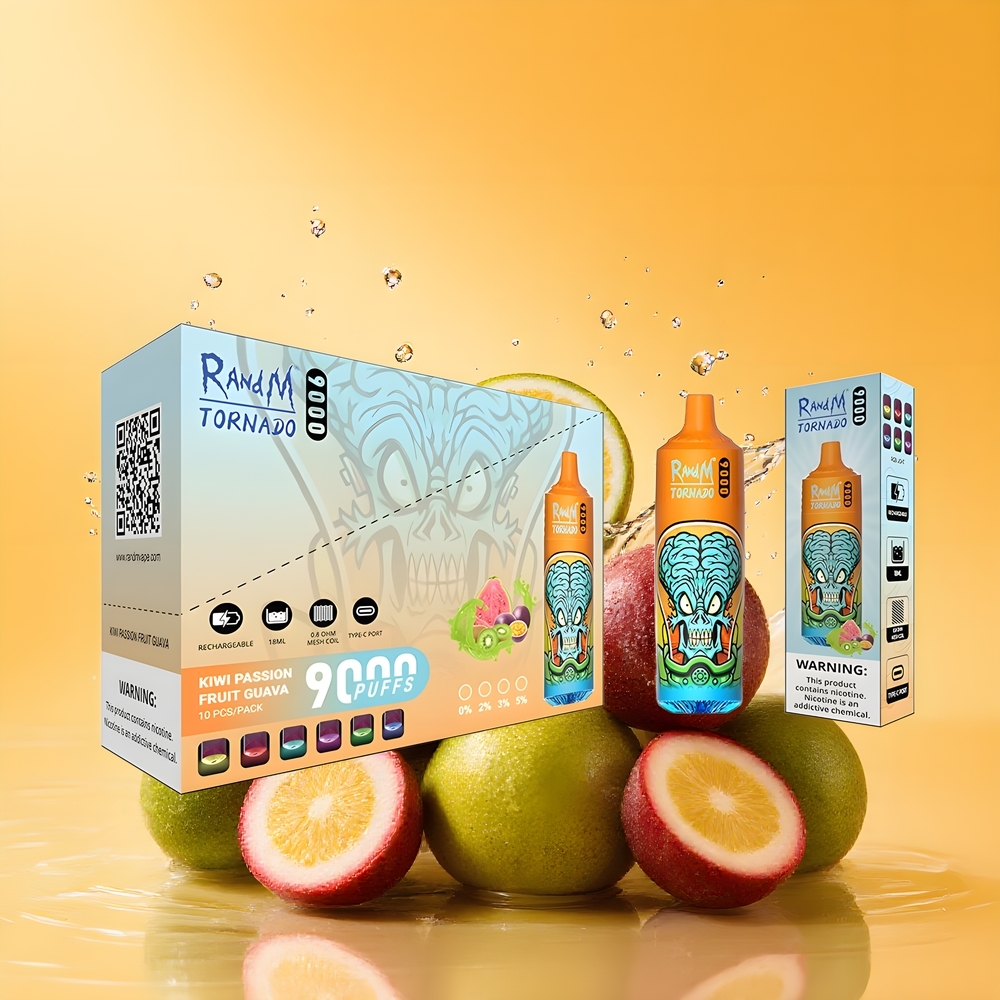 RandM Fumot Tornado 9000 Puffs Nagykereskedés Magyarország Málna Szenvedély Gyümölcs Guava