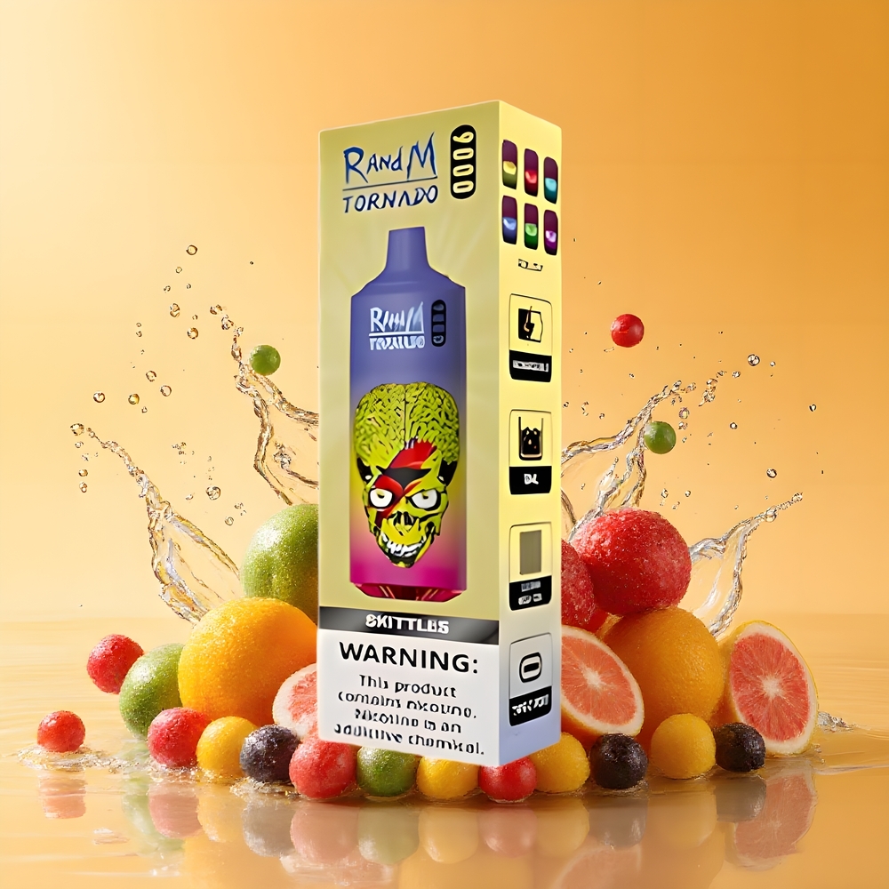 RandM Fumot Tornado 9000 Puffs Skittles Ízesítés Nagykereskedés Magyarország Mesh Coil