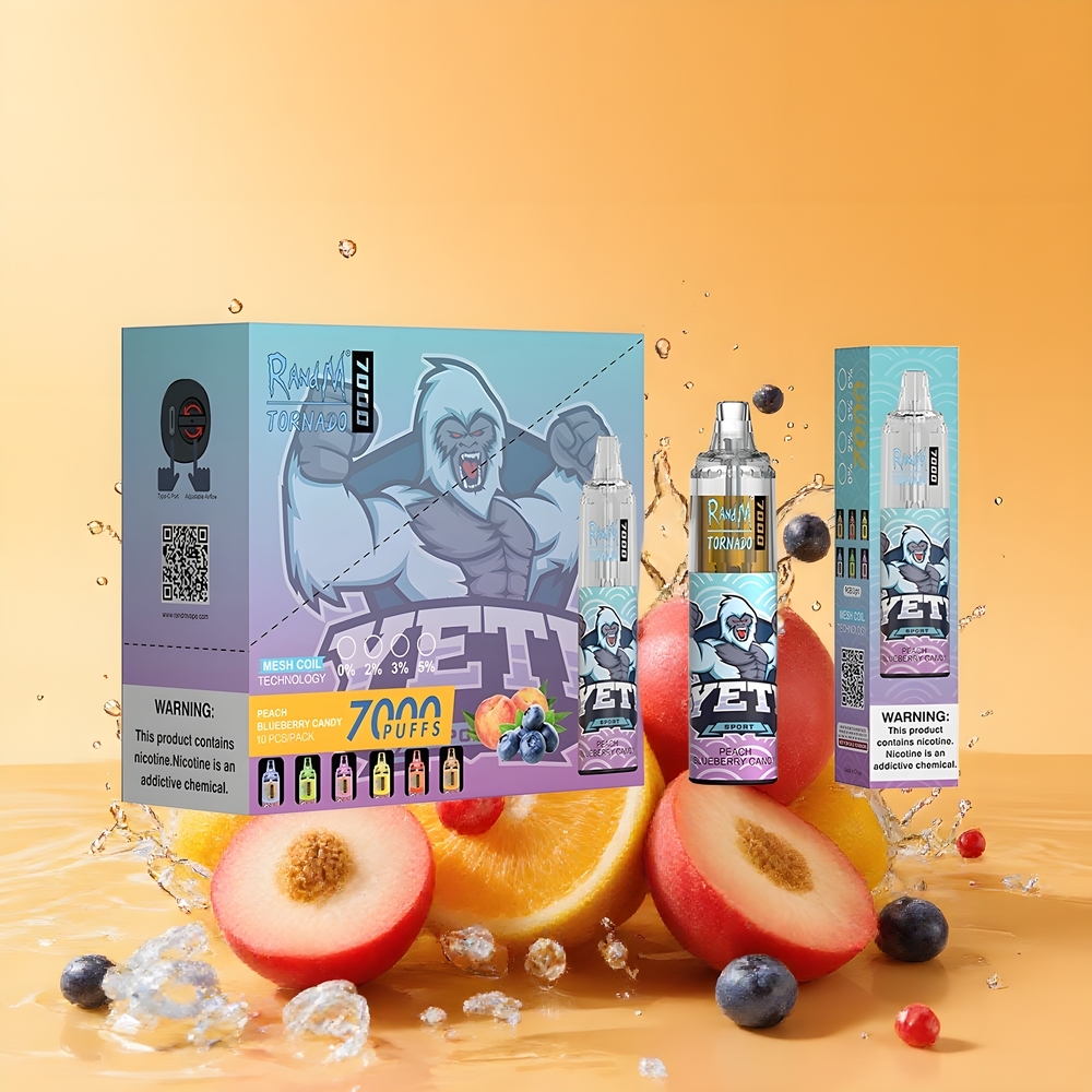 RandM Fumot Tornado 7000 Nagykereskedés Magyarország 14ML E-liquid Őszibarack Áfonya Cukorka