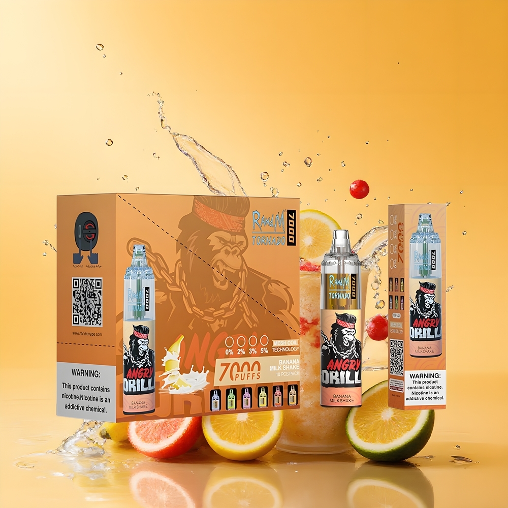 RandM Fumot Tornado 7000 Nagykereskedés Magyarország Légbeállítás Banán Turmix 14 ML Mesh