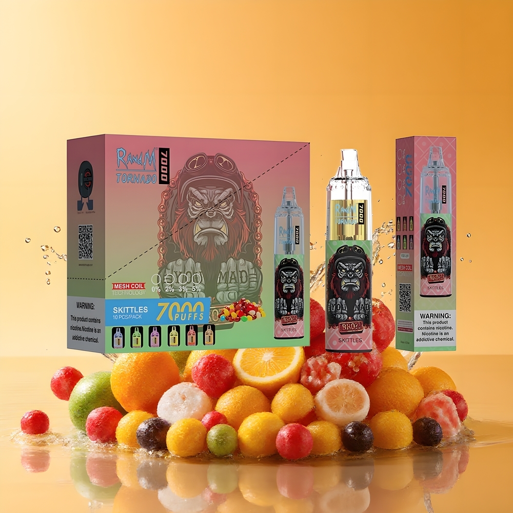 RandM Fumot Tornado 7000 Puff Nagykereskedés Magyarország Szivárvány 14 ML Mesh Coil Légcsavar Beállítható