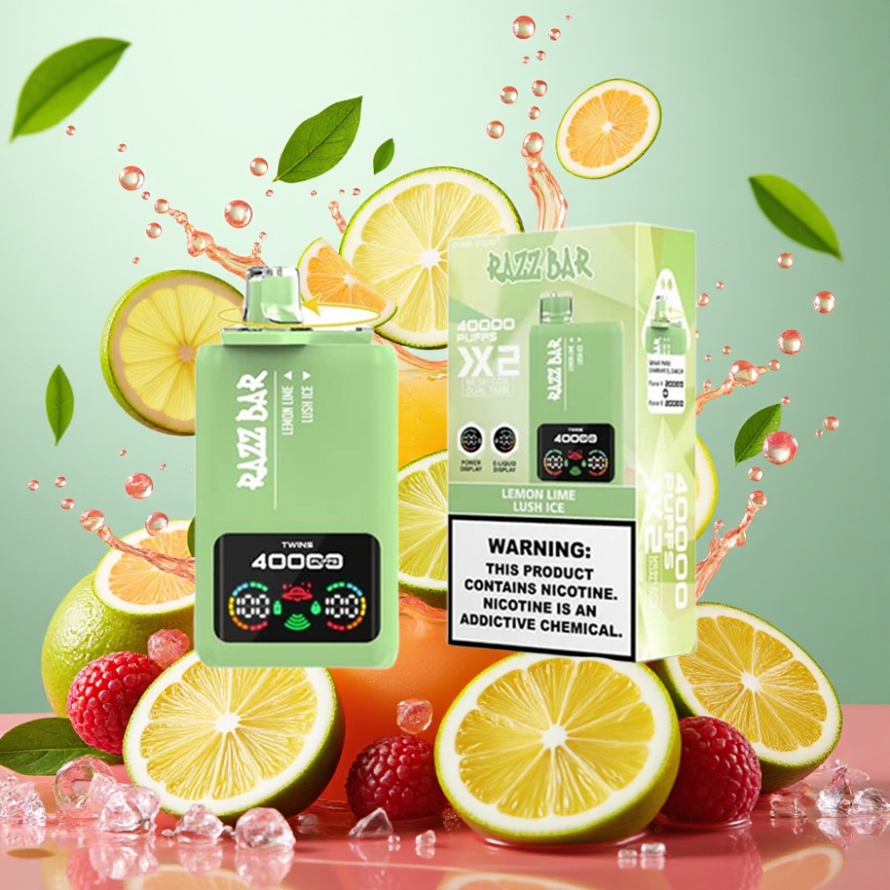 Razz Bar 40000 Puff Nagykereskedés Magyarország Típus-C Port Citrom-Lime & Lush Ice