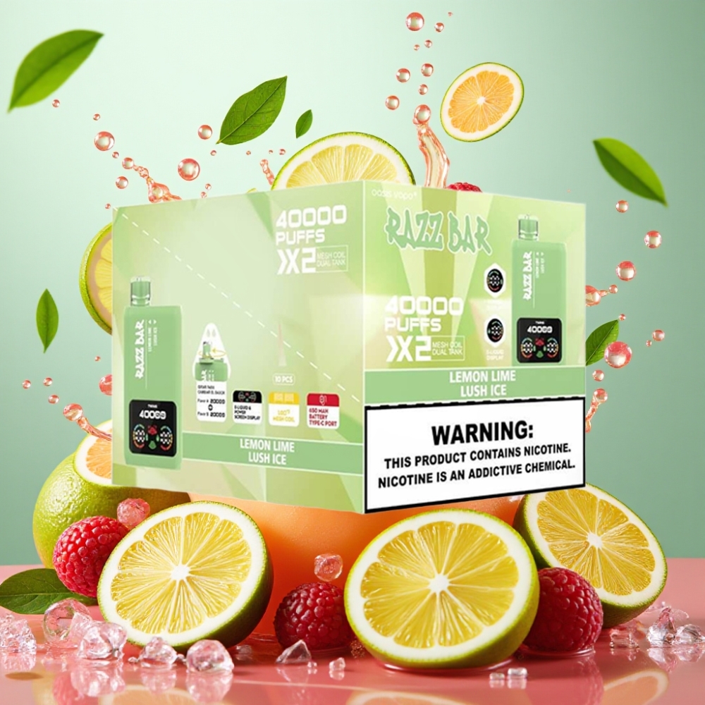Razz Bar 40000 Puff Nagykereskedés Magyarország Típus-C Port Citrom-Lime & Lush Ice