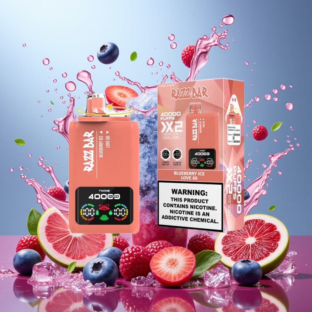 Razz Bar 40000 Puffs Nagykereskedés Magyarország Képernyős Megjelenítés Áfonya Jég & Love 66