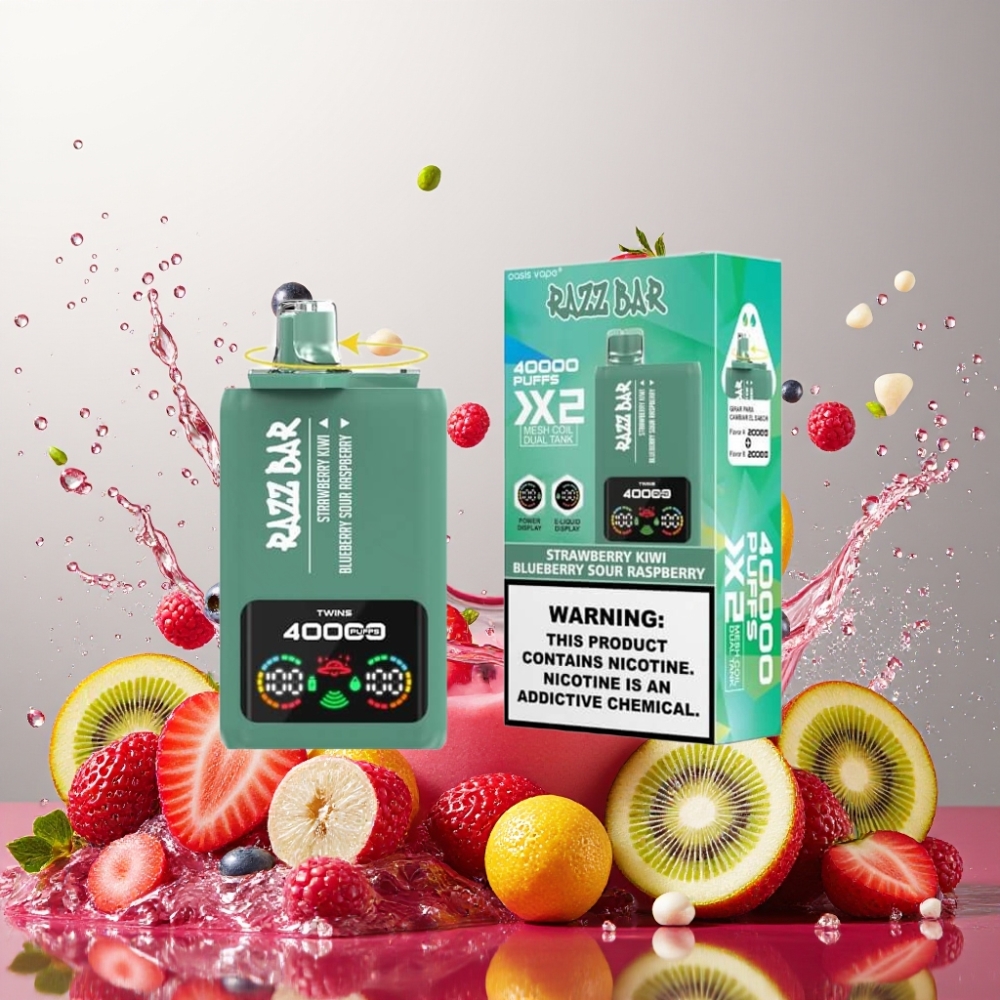 Razz Bar 40000 Puffs Nagykereskedés Magyarország Power Screen Eper Kivi & Áfonya Savanyú Málna