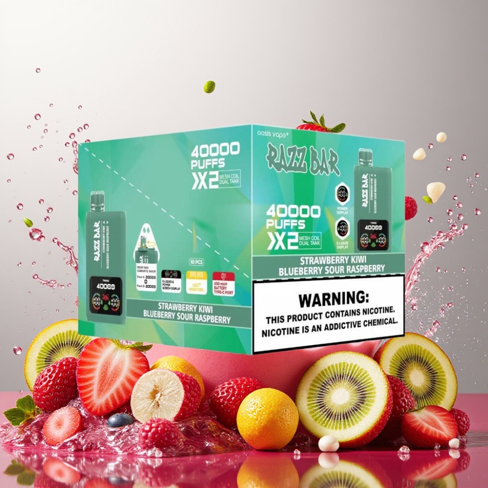 Razz Bar 40000 Puffs Nagykereskedés Magyarország Power Screen Eper Kivi & Áfonya Savanyú Málna