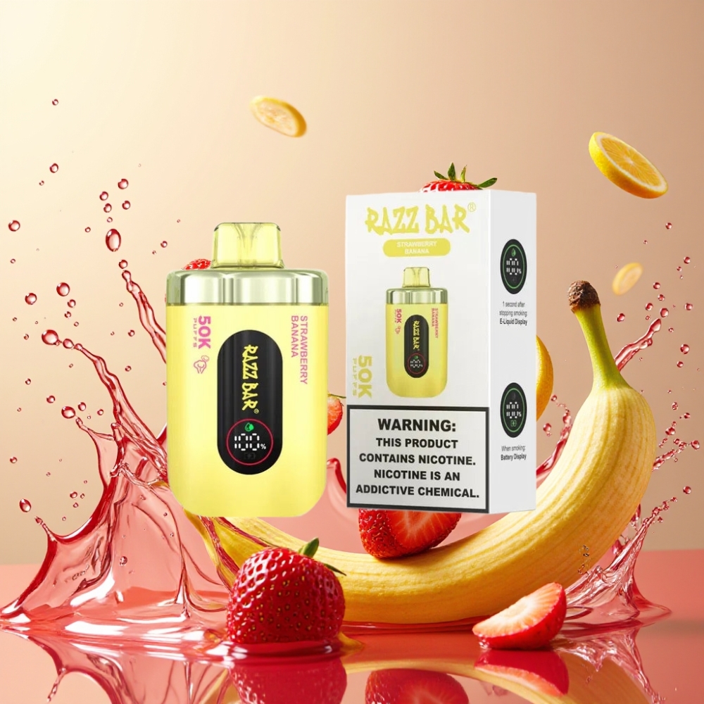 Razz Bar 50K Puffs Eldobható Vape Eper Banán Nagykereskedés Magyarország Type-C