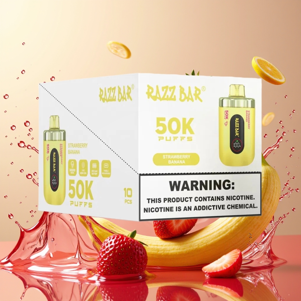 Razz Bar 50K Puffs Eldobható Vape Eper Banán Nagykereskedés Magyarország Type-C