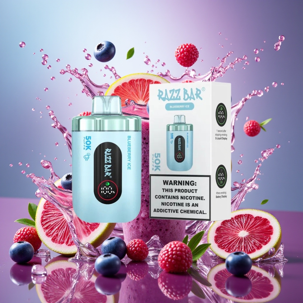 Razz Bar 50K Puffs Nagykereskedés Magyarország 650 Mah Type-C Áfonya Jég