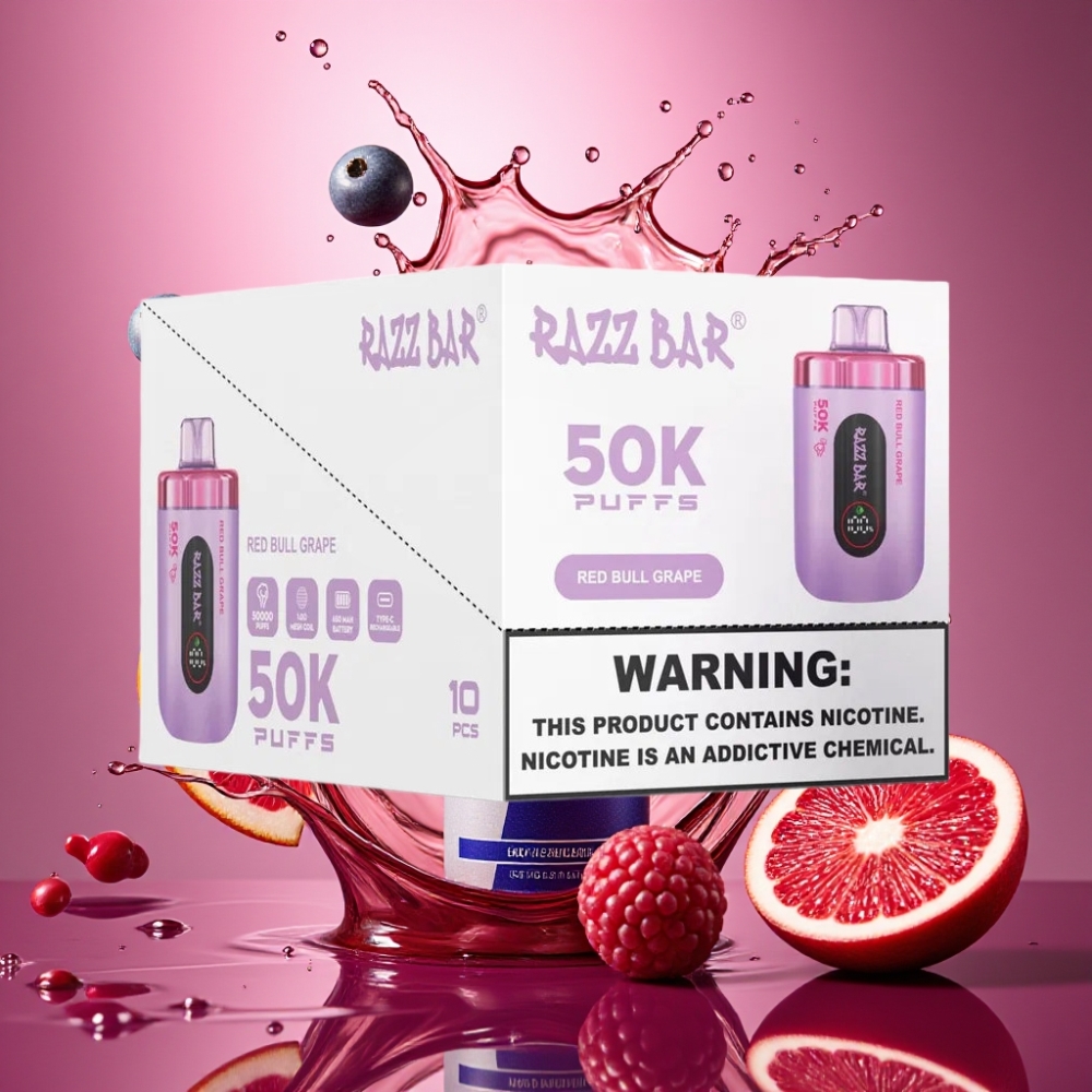 Razz Bar 50K Puffs Nagykereskedés Magyarország Type-C Red Bull Szőlő