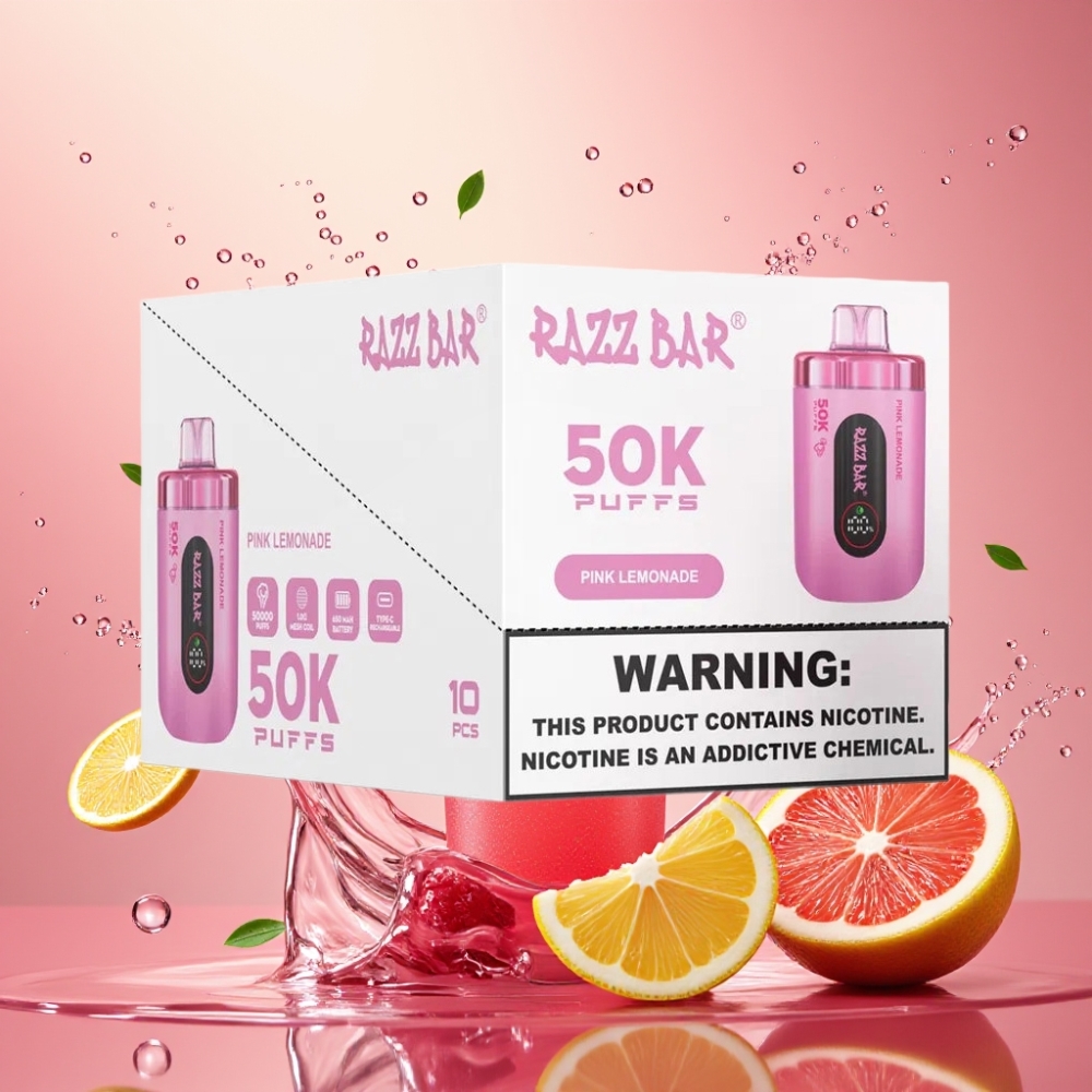Razz Bar 50K Puffs Type-C Nagykereskedés Magyarország Rózsaszín Citromlé