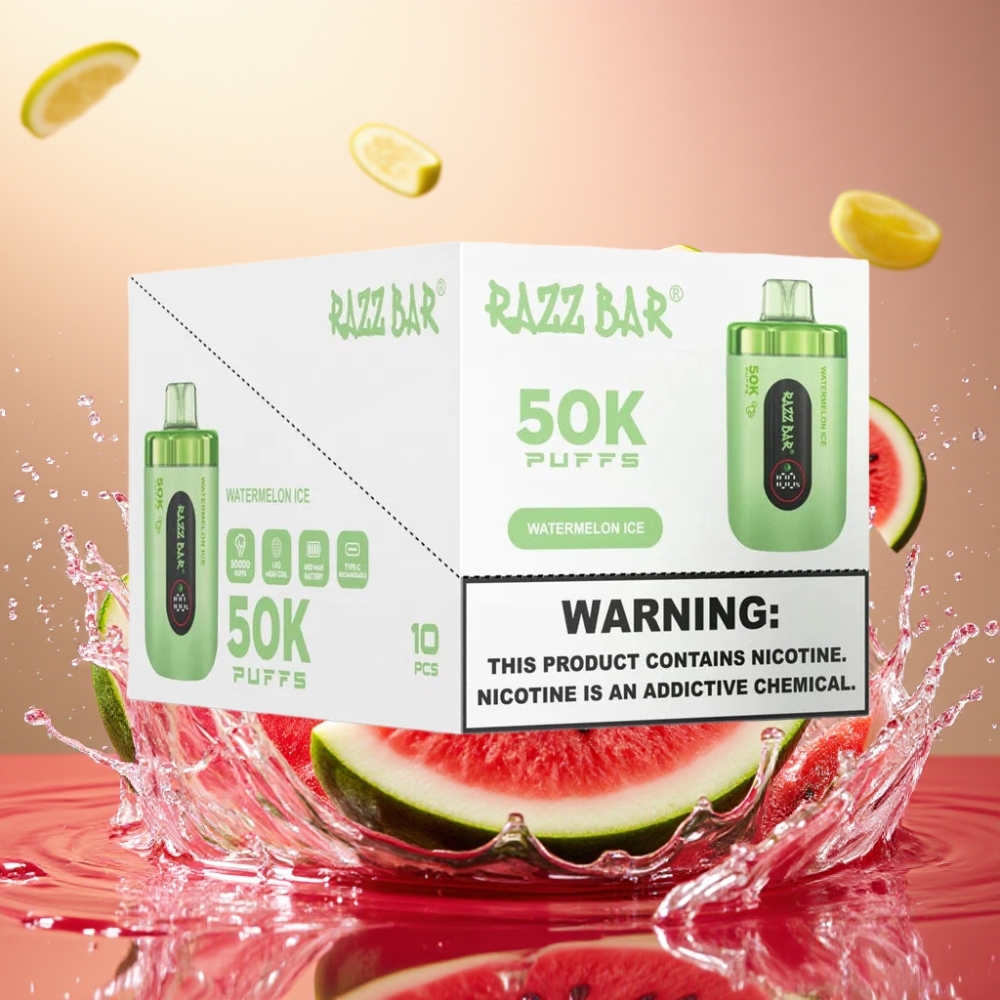 Razz Bar 50K Puffs Type-C Tölthető Eldobható E-vízilégy Görögdinnye Jég Nagykereskedés Magyarország