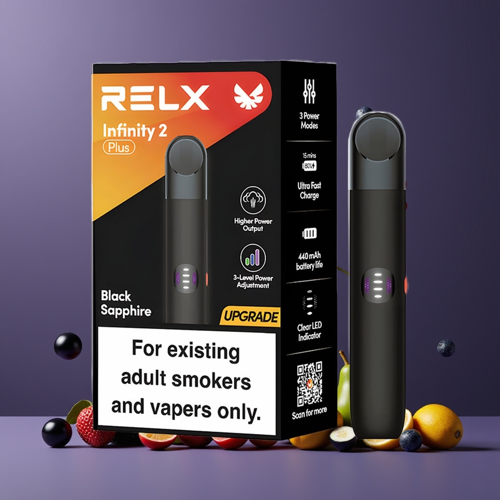 RELX Infinity 2 Plus Nagykereskedés Magyarország 600 Füst Black Sapphire