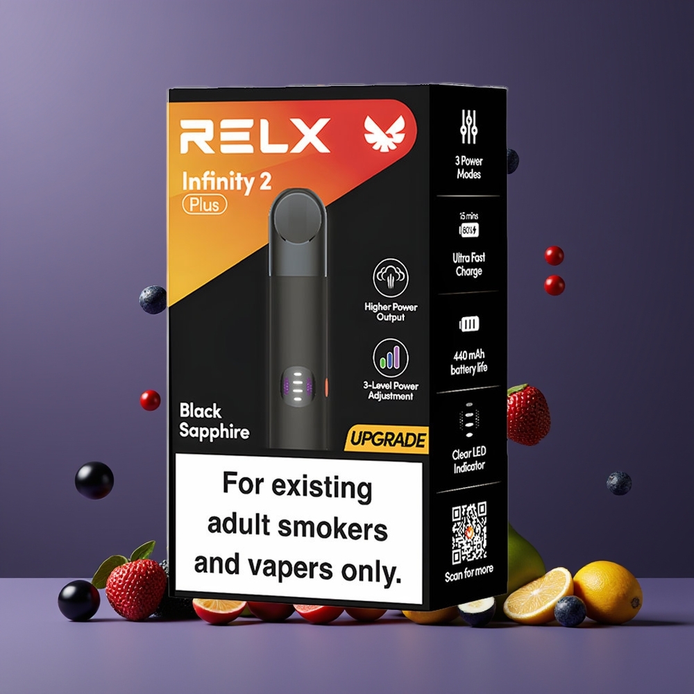 RELX Infinity 2 Plus Nagykereskedés Magyarország 600 Füst Black Sapphire