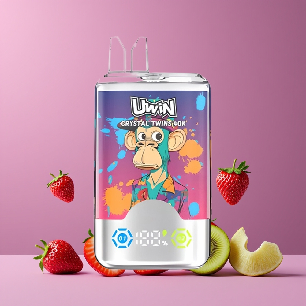 Uwin Crystal Twins 40000 Puff Nagykereskedés Magyarország Eper-Kiwi-Jégszőlő Íz Dupla Ízrendszer