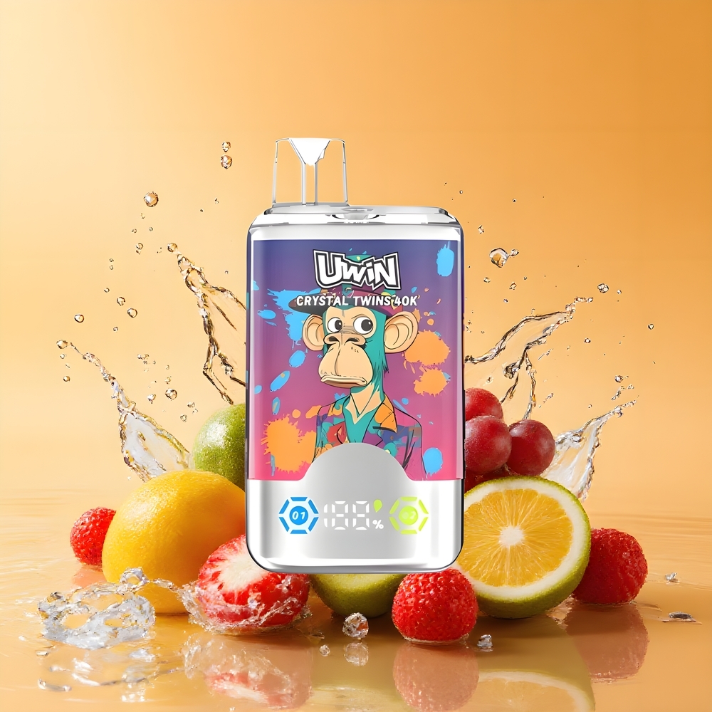 Uwin Crystal Twins 40000 Puffs Kettős Íz Nagykereskedés Magyarország Eper-Kiwi-Jégszőlő