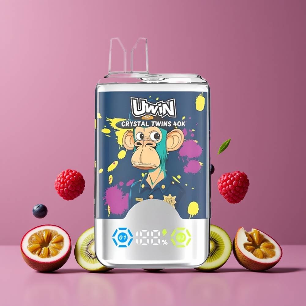 Uwin Crystal Twins 40000 Puffs Kettős Íz Nagykereskedés Magyarország Kiwi Passiógyümölcs Guava Áfonya Málna