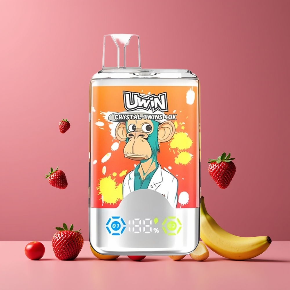 Uwin Crystal Twins 40000 Puffs Nagykereskedés Magyarország Eper-Banán Szerelme 66