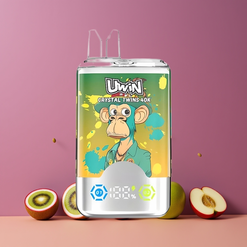 Uwin Crystal Twins 40000 Puffs Nagykereskedés Magyarország Kettős Íz Kiwi Passiógyümölcs Guava Két Alma Mesh Coil 0.6 Ohm
