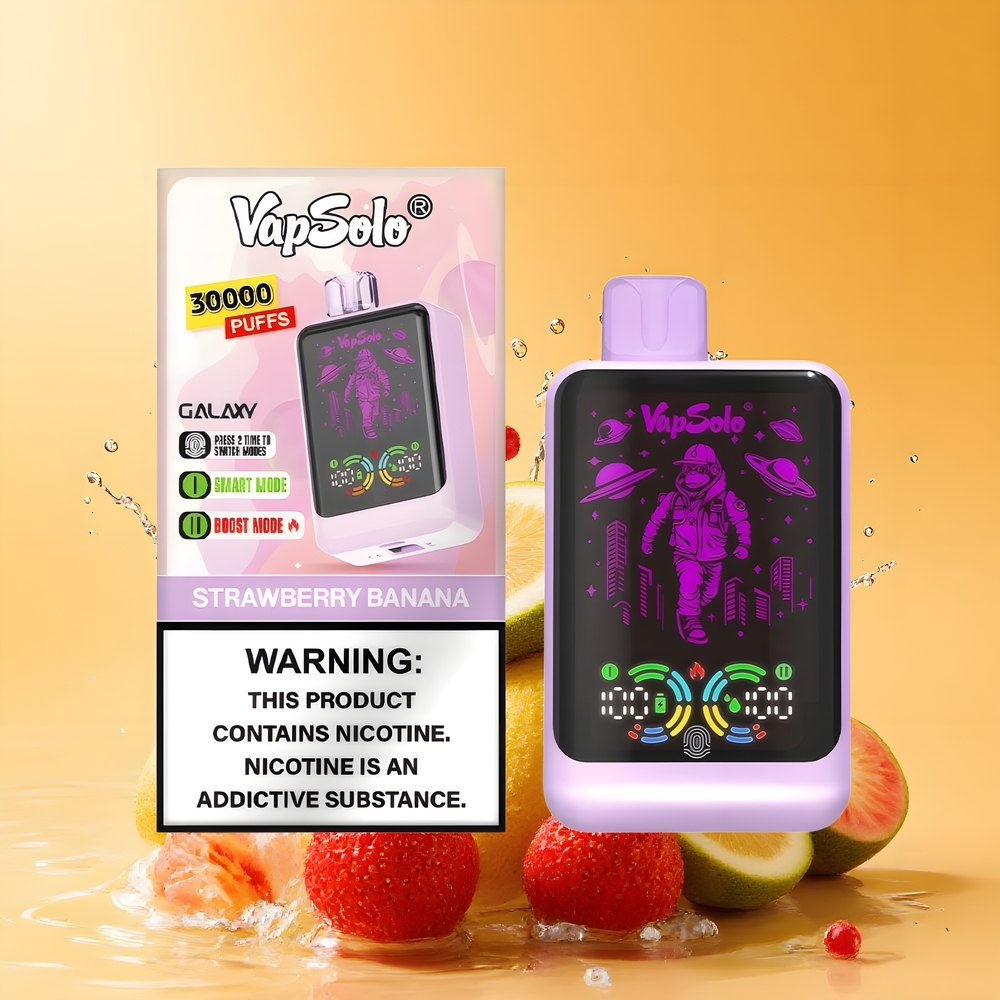 VapSolo GALAXY 30000 Puff Eldobható E-szigaret (Eper-Banán) 40ml Nagykereskedés Magyarország