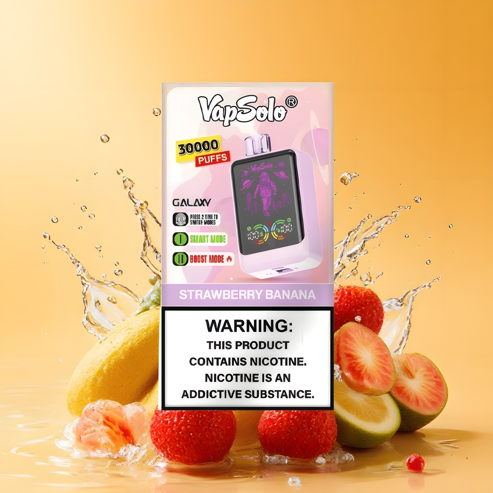 VapSolo GALAXY 30000 Puff Eldobható E-szigaret (Eper-Banán) 40ml Nagykereskedés Magyarország