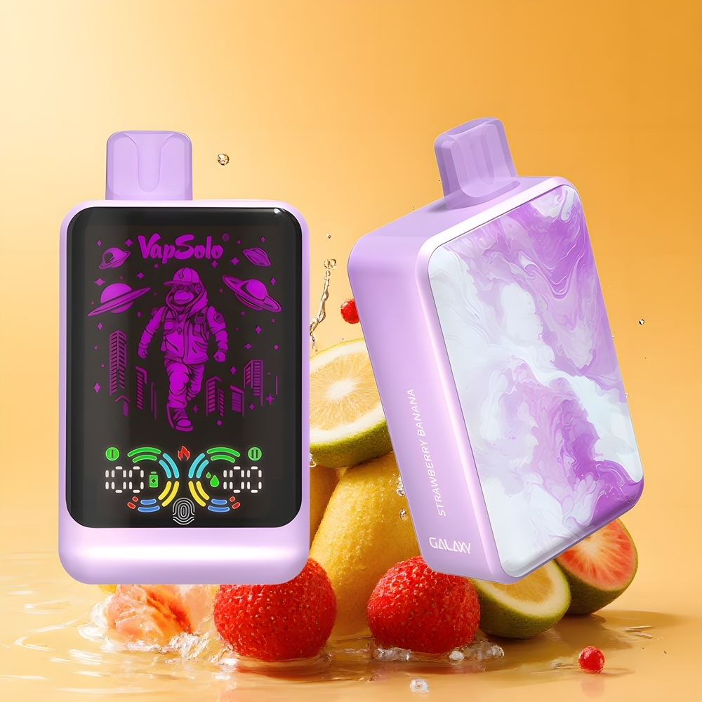 VapSolo GALAXY 30000 Puff Eldobható E-szigaret (Eper-Banán) 40ml Nagykereskedés Magyarország