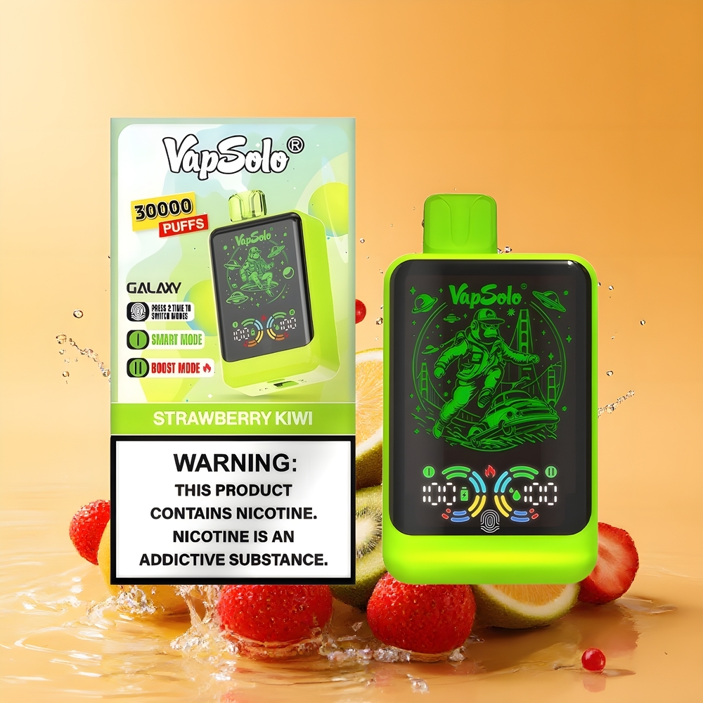 VapSolo GALAXY 30000 Puff Nagykereskedés Magyarország Eldobható E-Pipáló Eper-Kiwi 40ml Type-C