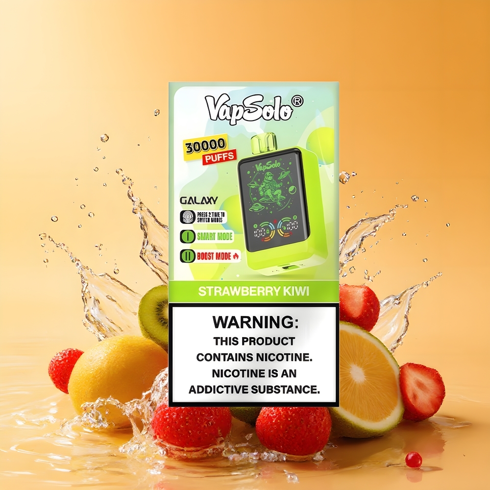 VapSolo GALAXY 30000 Puff Nagykereskedés Magyarország Eldobható E-Pipáló Eper-Kiwi 40ml Type-C