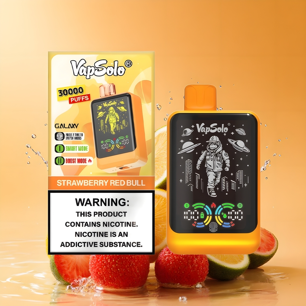 VapSolo GALAXY 30000 Puffs Nagykereskedés Magyarország 850mAh Eper Vörös Bika