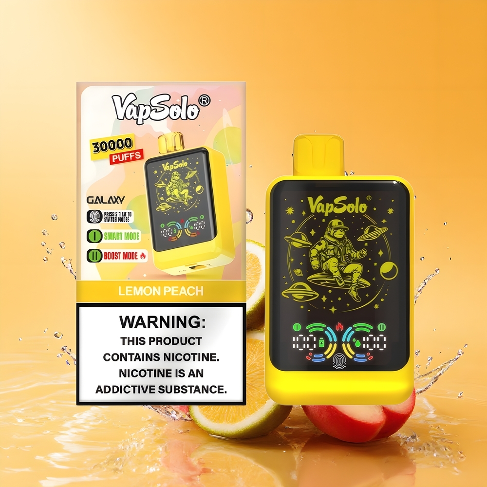 VapSolo GALAXY 30000 Puffs Nagykereskedés Magyarország Citrom-Őszibarack 40ml Type-C