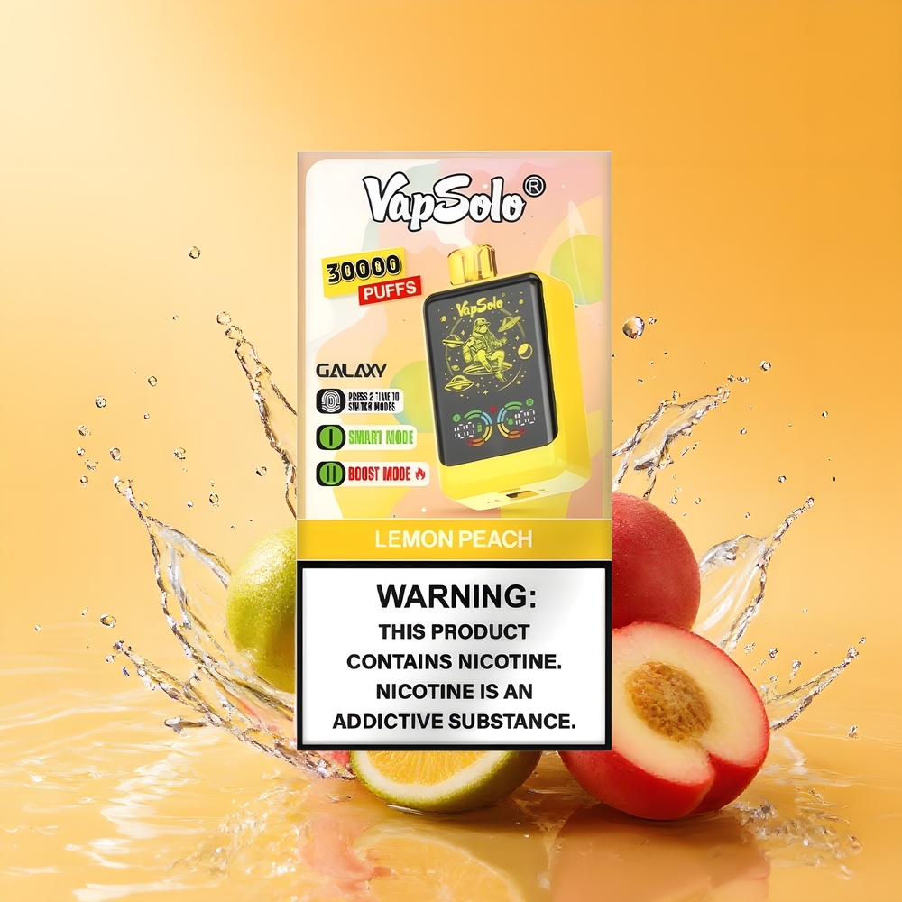 VapSolo GALAXY 30000 Puffs Nagykereskedés Magyarország Citrom-Őszibarack 40ml Type-C
