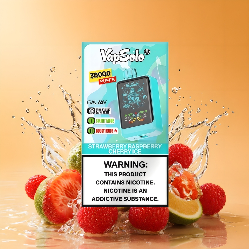 VapSolo GALAXY 30000 Puffs Nagykereskedés Magyarország Eper Málna Cseresznye Jég 40ml