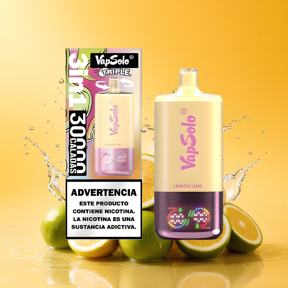 VapSolo Tripe 30000 Puff Nagykereskedés Magyarország Citrom Lime Type-C
