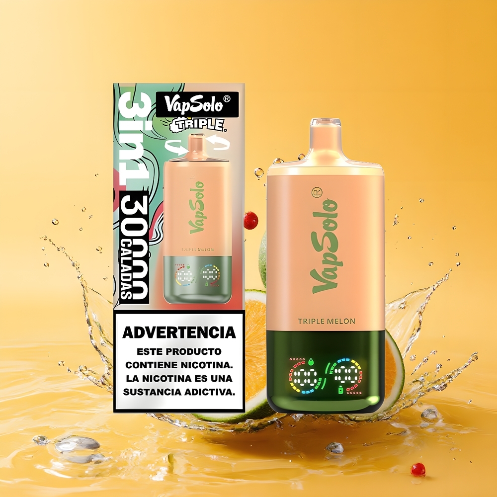 VapSolo Tripe 30000 Puffs Hármas Sárgadinnye Nagykereskedés Magyarország Type-C
