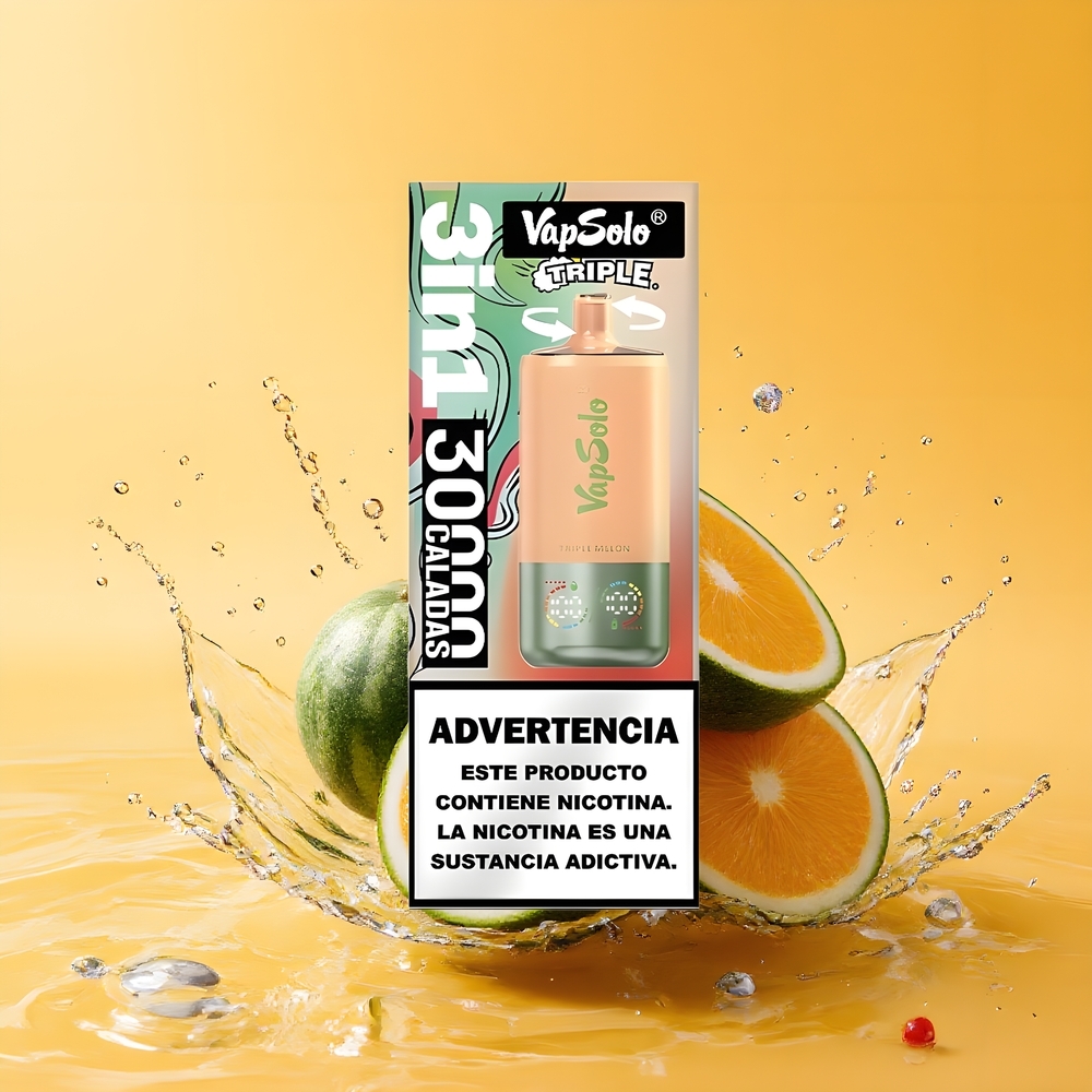 VapSolo Tripe 30000 Puffs Hármas Sárgadinnye Nagykereskedés Magyarország Type-C